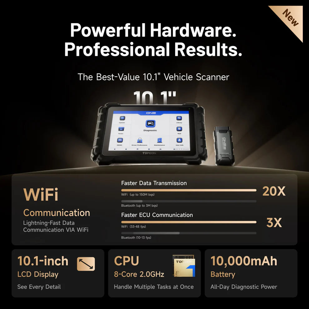 Professional 10.1" Automotive Diagnostic Tool, J2534 Prog.