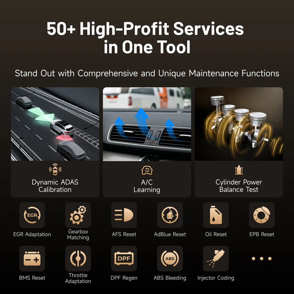 Professional 10.1" Automotive Diagnostic Tool, J2534 Prog.