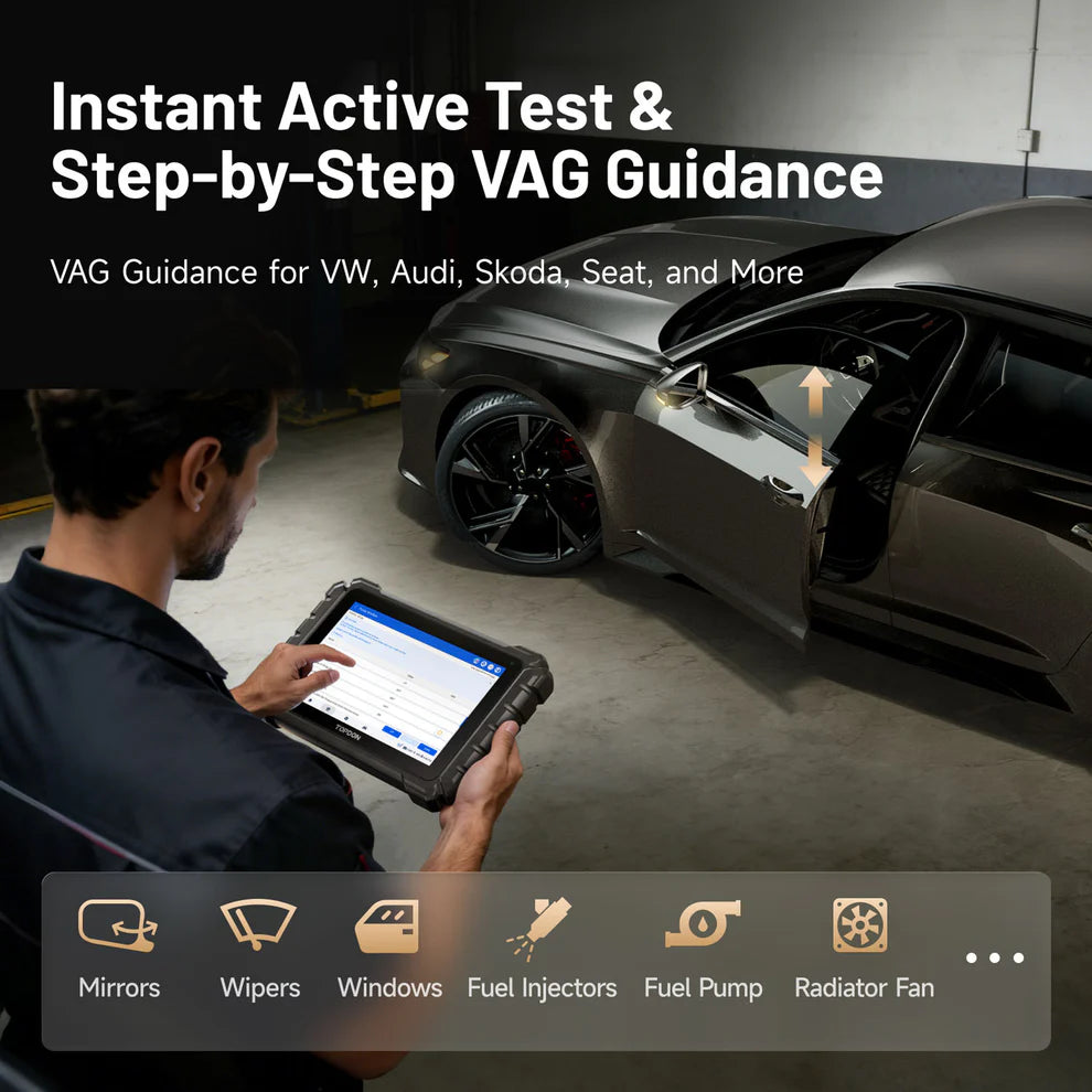 Professional 10.1" Automotive Diagnostic Tool, J2534 Prog.