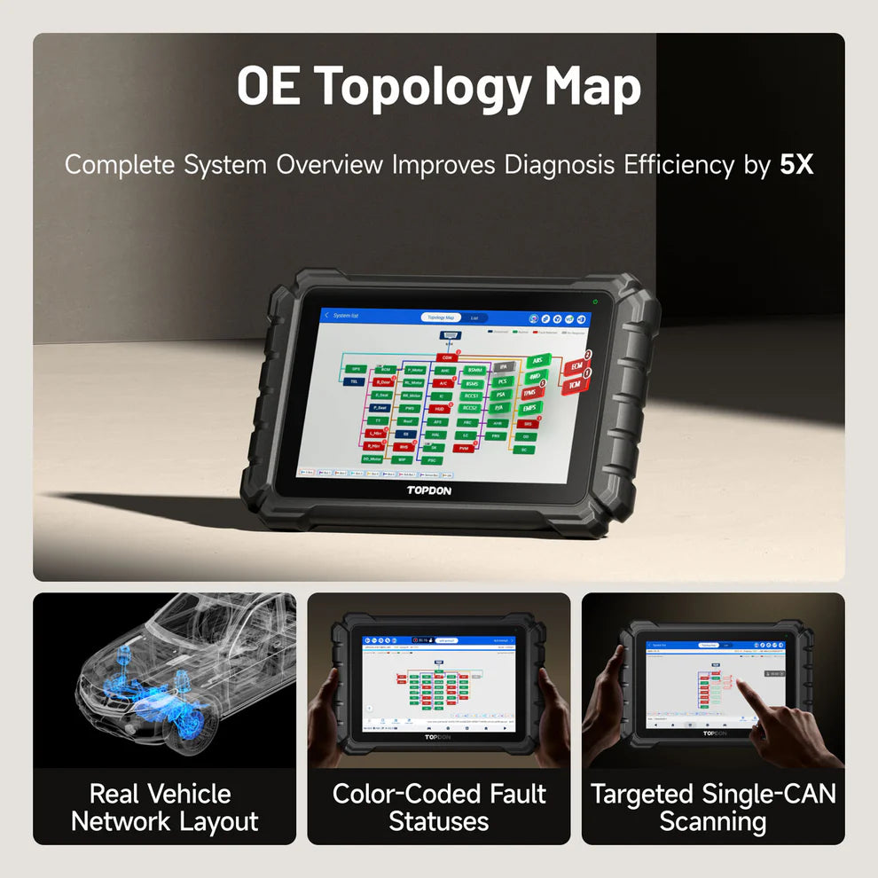 Professional 10.1" Automotive Diagnostic Tool, J2534 Prog.