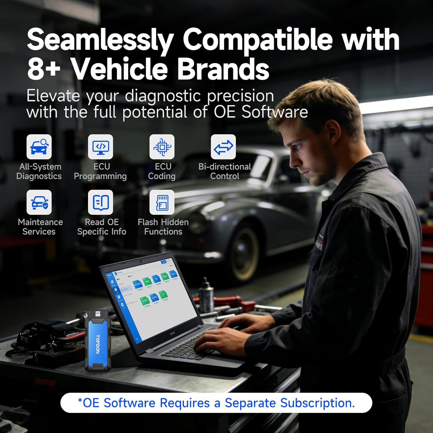 Professional Diagnostic Tool – Full System Diagnostics, OEM Programming, Free Drivers